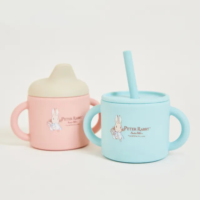 【奇哥官方旗艦】比得兔矽膠喝水杯組(學習杯/吸管杯/兒童杯)