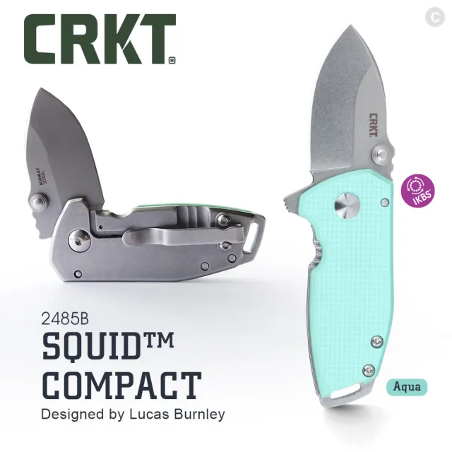 【CRKT】Squid™ Compact 折刀 / 水藍色刀柄(#2485B)