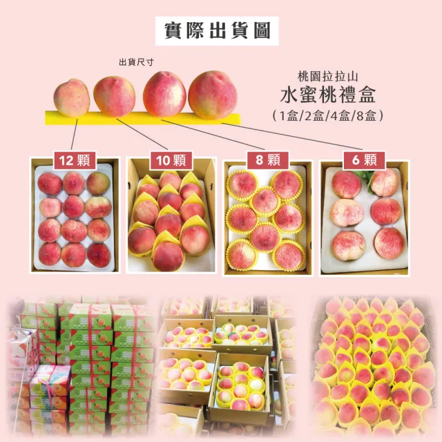 【初品果】超大顆拉拉山水蜜桃禮盒6顆x1盒(水蜜桃1200g_五月桃_媽媽桃_產地直送_季節限定_禮盒)