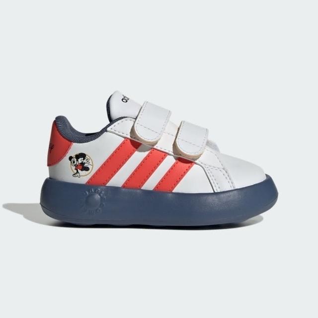 【adidas 愛迪達】Grand Court Mickey CF I 小童 休閒鞋 魔鬼氈 迪士尼 米奇 白藍 IF4054 