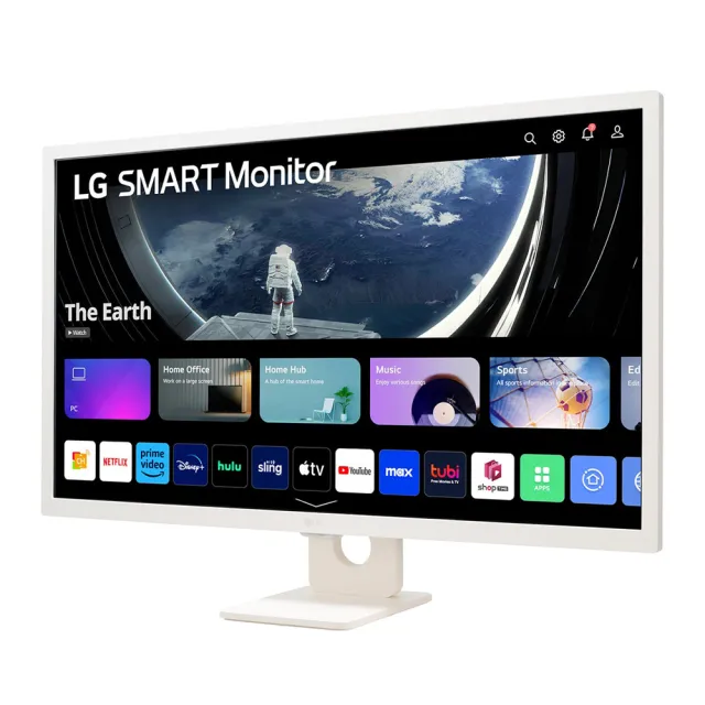 【LG 樂金】無線鍵鼠組合 32SR50F-W 32型 IPS智慧聯網螢幕(搭載webOS/AirPlay2/內建喇叭/IOT家電控制)+Pebb