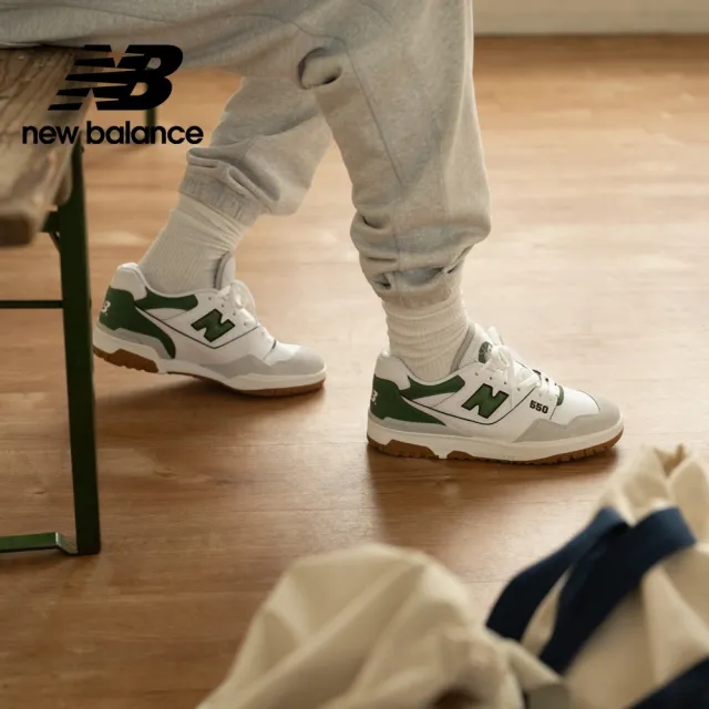 【NEW BALANCE】NB 復古鞋/運動鞋_男鞋/女鞋_綠白色_BB550ESB-D