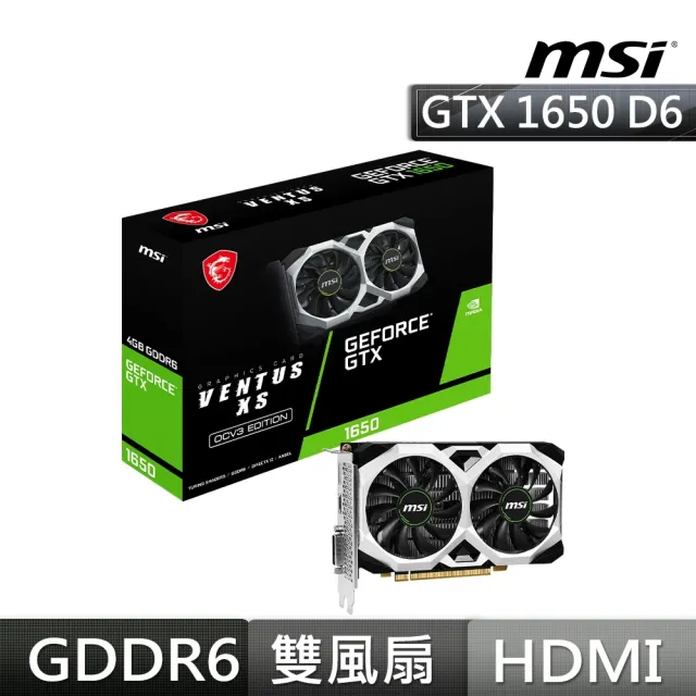 【MSI 微星】GeForce GTX1650 D6 VENTUS XS OCV3 顯示卡+羅技 MK240 NANO 無線滑鼠鍵盤組