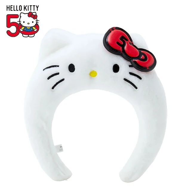 SANRIO 三麗鷗 Hello Kitty 50周年 絨毛造型髮箍 Hello Kitty 凱蒂貓