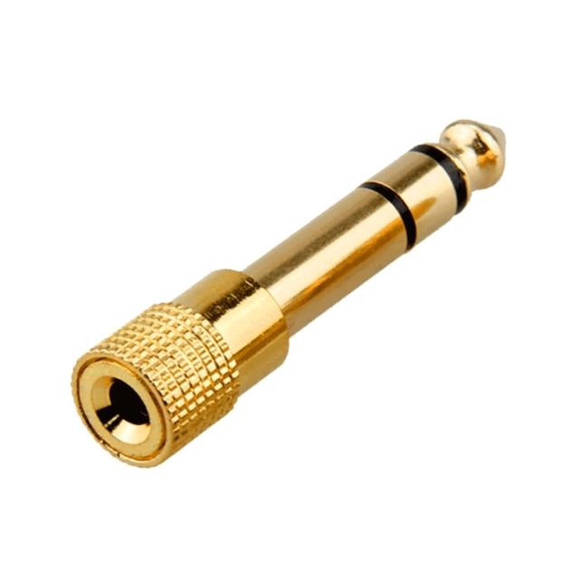 【kurumapop】6.5mm轉3.5mm鍍金音源轉接頭(大轉小插頭 /3.5m轉6.5mm/麥克風轉換頭)