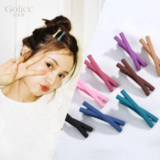 【Golicc】髮夾 韓國 ins 簡約 磨砂 瀏海夾 4入(母親節 生日 情人節 髮飾 頭飾 鯊魚夾 抓夾 禮物)