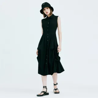 【MOMA】設計感襯衫洋裝(黑色)
