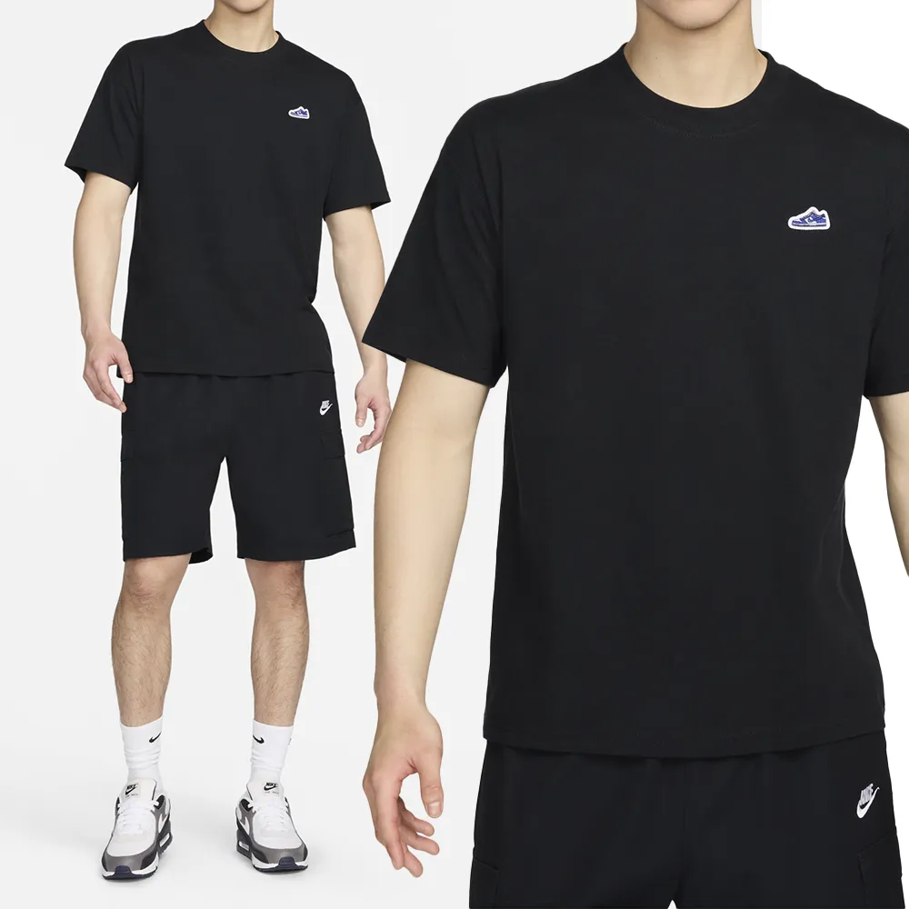 【NIKE 耐吉】NSW Tee M90 LBR Patch 男款 黑色 刺繡 棉質 運動 休閒 短袖 FV3752-010