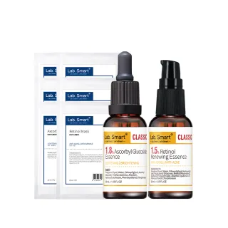 【Dr.Hsieh 達特醫】官方直營★早C晚A濃度加強組(1.8%維C醣苷30ml+1.5%A醇30ml+維C醣苷面膜*3+A醇面膜*3)