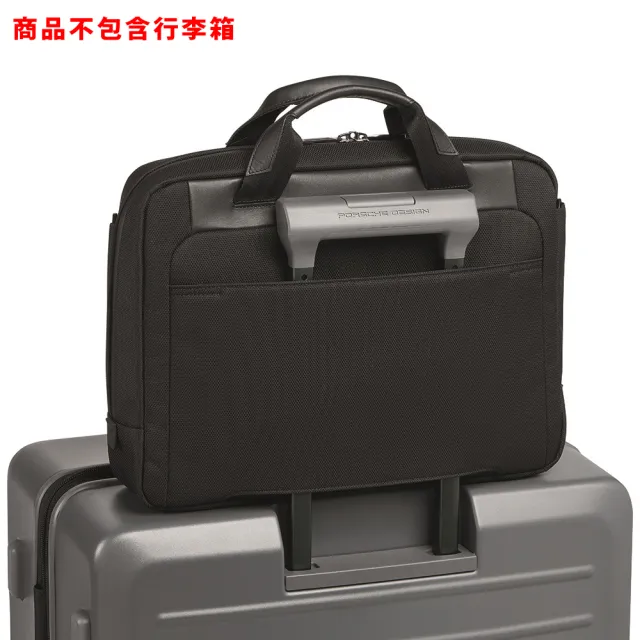 【Porsche Design 保時捷】德國頂級小牛皮皮革旅行公事包肩背包(黑色 ONY1500)