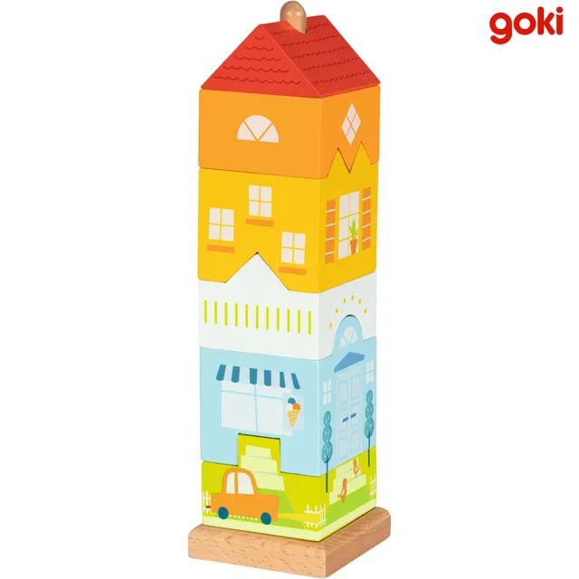【goki】形狀配對蓋高樓(積木遊戲結合立體拼圖概念)