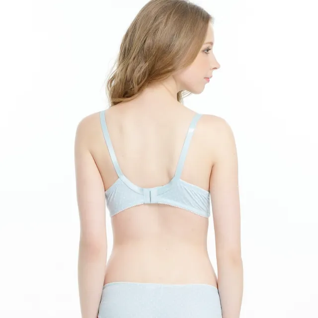 【Gennies 奇妮】哺乳內衣褲成套 愛俏Mi性感款軟鋼圈內衣 低腰內褲(孕婦內衣 上開扣 孕婦內褲 藍 A26B36)
