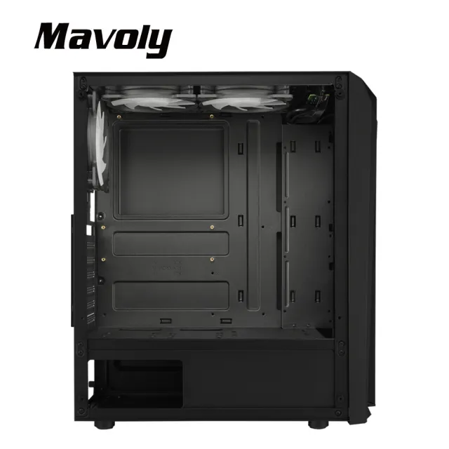 【Mavoly 松聖】荔枝 水果系列 機殼 電腦機殼(黑色 USB3.0/含RGB定光風扇*6PCS)