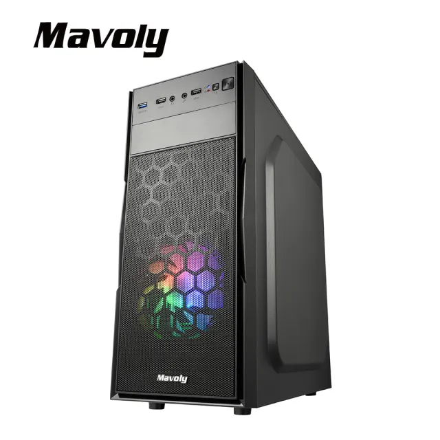 【Mavoly 松聖】甘蔗 水果系列 機殼 電腦機殼(黑色 USB3.0/含12*12CM風扇/一年保固)