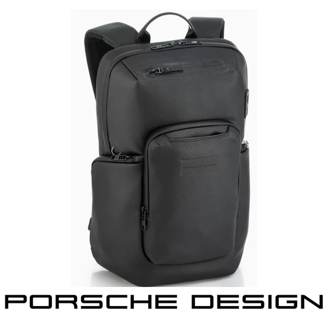 Porsche Design 保時捷 德國頂級小牛皮皮革旅行後背包(黑色 OCT1611)