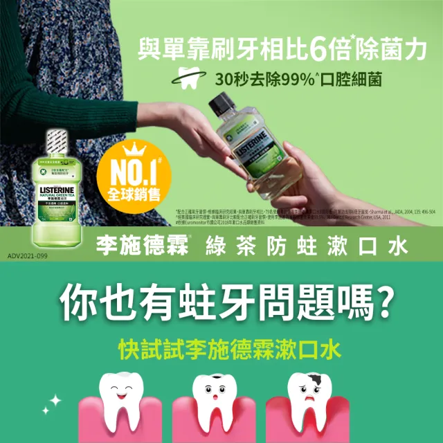 【Listerine 李施德霖】綠茶防蛀護齦漱口水(250ml)