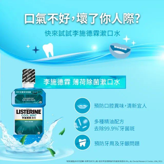 【Listerine 李施德霖】薄荷除菌漱口水(250ml)