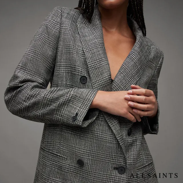 【ALLSAINTS】ASTRID 寬鬆格紋西裝外套 WT056Z(舒適版型)