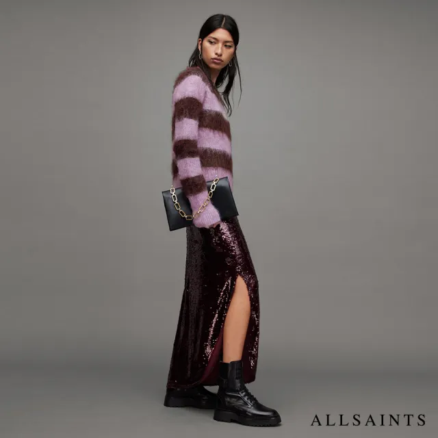 【ALLSAINTS】LOU 寬鬆條紋羊毛針織上衣 WK091Z(舒適版型)