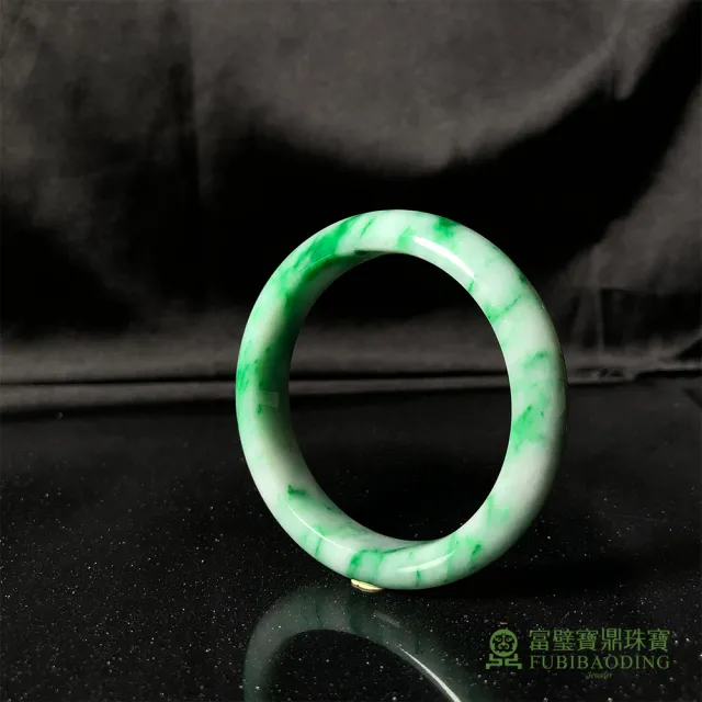 Fubibaoding jeweler 富璧寶鼎珠寶】白底飄花翡翠手鐲(天然A貨