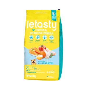 【letasty 鮮樂嚐】成幼犬雞&鮭魚高適口性配方6.8kg(成幼犬 腸胃健康 益生菌 蝦紅素 酵素)