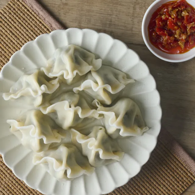 【禎祥食品】純素香菇薺菜大水餃-3包組(750g約30粒/包)