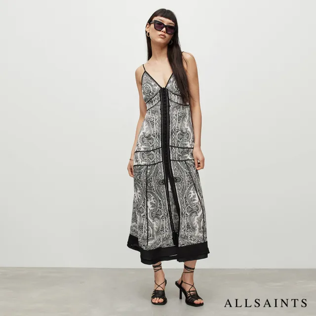 【ALLSAINTS】RAFAELA 人造絲細肩印花洋裝 WD434Y(常規版型)