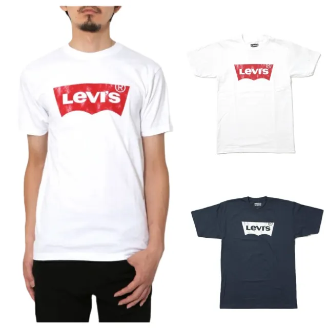 【LEVIS】刷舊LOGO印刷 圓領短T 基本款T恤 上衣(美國進口平行輸入)