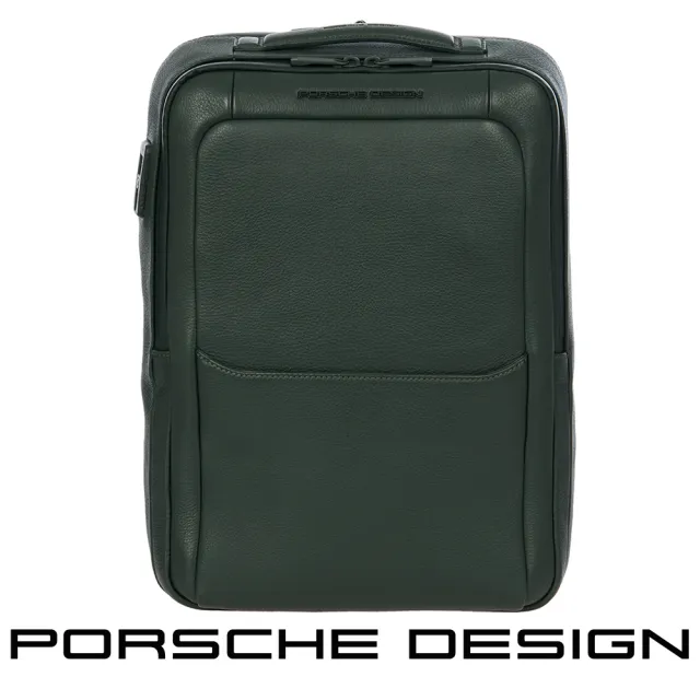 【Porsche Design 保時捷】德國頂級小牛皮旅行後背包(綠色 OLE1614GRN)