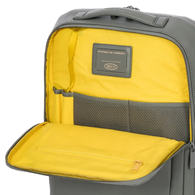 【Porsche Design 保時捷】限量3折 德國頂級小牛皮旅行後背包 全新專櫃展示品(灰色 OLE1614GRY)