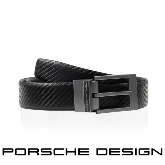 Porsche Design 保時捷 德國頂級小牛皮皮帶(黑色 FU5038)