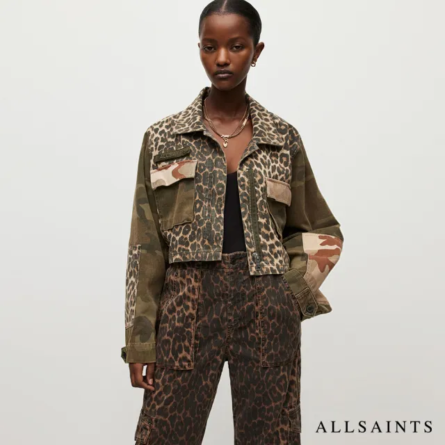 【ALLSAINTS】FINCH 豹紋迷彩印花短版外套 WO026Y(舒適版型)