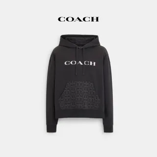 【COACH蔻馳官方直營】經典Logo連帽衫-黑色(CM830)