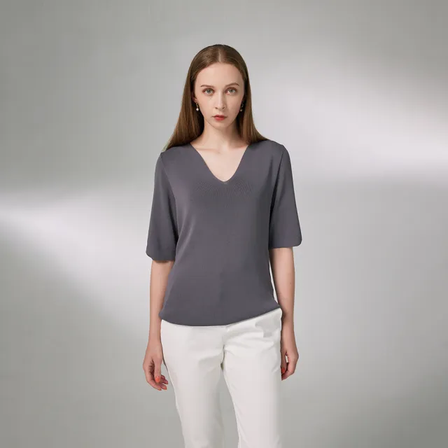 【giordano ladies】24SS_V領短袖上衣(02354029)