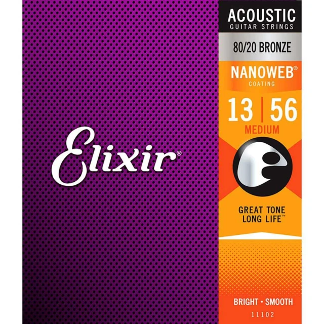 ELIXIR 11102 NANOWEB 80/20 黃銅 13-56(原廠公司貨 商品保固有保障)