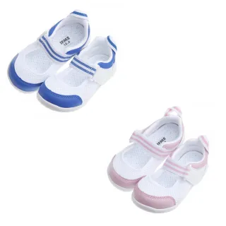 【布布童鞋】日本IFME夏日透氣網布機能室內鞋_藍白色/粉白色(PBS396B/PBR393G)