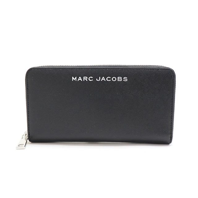 MARC JACOBS 馬克賈伯 簡約黑MJ logo防刮皮革長夾(4S4SMP006S02-001)