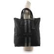 【BALLY】On The Go 條紋尼龍手提/肩背托特包_贈收納袋(黑色)