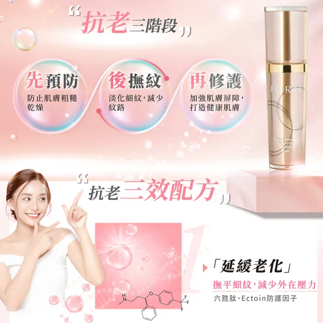 【FORTE】台塑生醫多修護精華液30ml/瓶 + 奢寵金萃緊緻亮白雙效面膜2入組