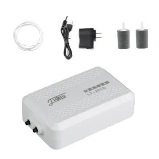 【伊德萊斯】USB雙孔魚缸打氧機 超靜音水族箱氧氣泵/打氧器(水族/魚池/釣魚增氣機)