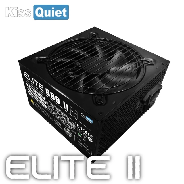 KISS QUIET Elite 600 II 日系電容 電源供應器(3年保1年換新/溫控風扇/8pin/過載保護)