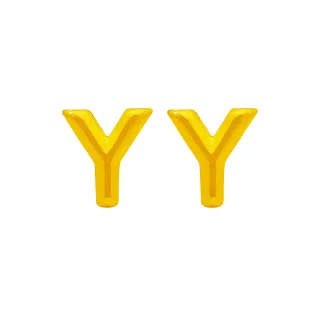 【葳絲姬金飾】9999純黃金耳針/耳環 字母Y-0.3錢±3厘