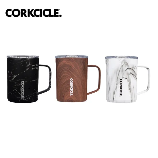 【CORKCICLE 酷仕客】三層真空咖啡杯 475ml-大理石紋/胡桃木/黑雲石(福利品)