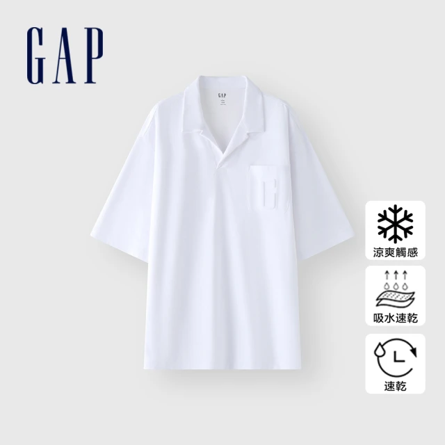 GAP 男裝 Logo短袖POLO衫-白色(464159)