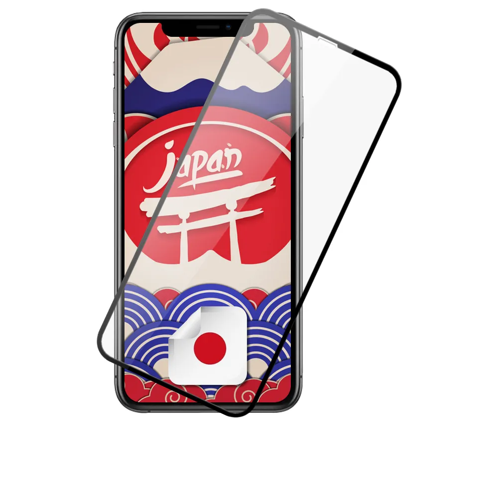 IPhone X IPhone XS 保護貼 日本AGC買一送一 滿版黑框鋼化膜(買一送一 IPhone X XS 11 PRO保護貼)