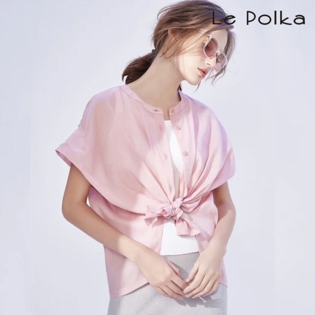 Le Polka 簡約風圓領寬鬆上衣-女