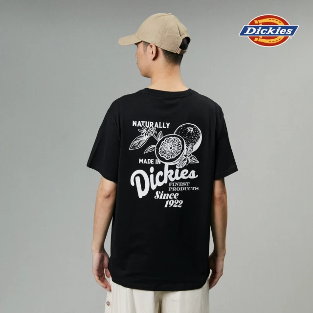 Dickies 男女款雲白色純棉背面大圖案印花設計短袖T恤｜