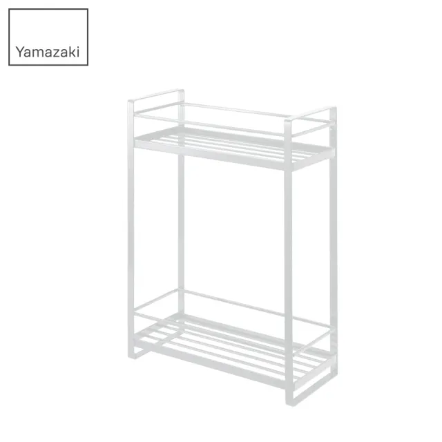 【YAMAZAKI】MIST瓶罐小物收納雙層架-白(浴室收納/衛浴置物架/衛浴收納架) 