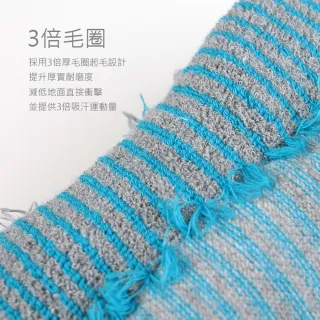 【Waken】精梳棉毛巾厚底條紋船型運動襪(3倍厚毛巾襪子/裸襪/氣墊襪/足弓襪/男襪女襪/台灣製)