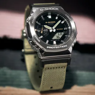 【CASIO 卡西歐】G-SHOCK  八角錶殼 粗曠時尚 多功能雙顯腕錶 618 年中慶 禮物(GM-2100C-5A)